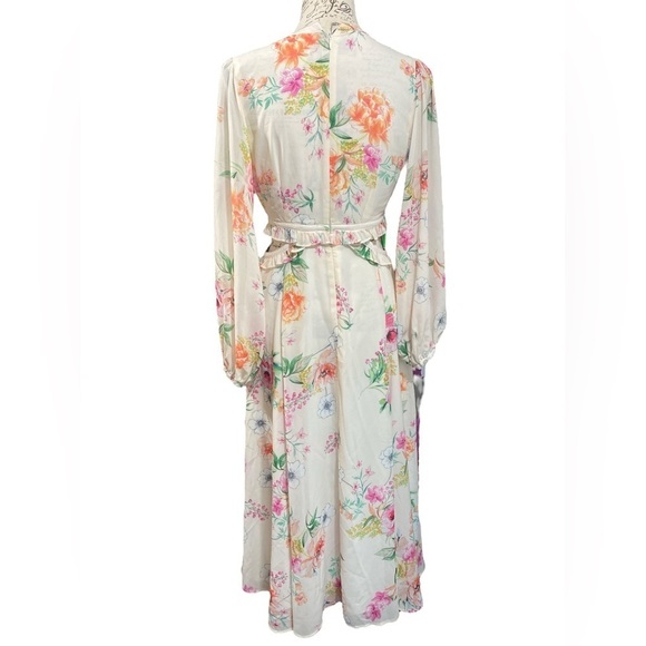 Yumi Kim Spring Floral Long Sleeve Maxi Dress With Open Sides Small - Picture 7 of 8